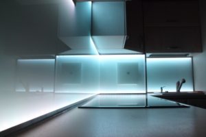 14700575 - modern luxury kitchen with white led lighting